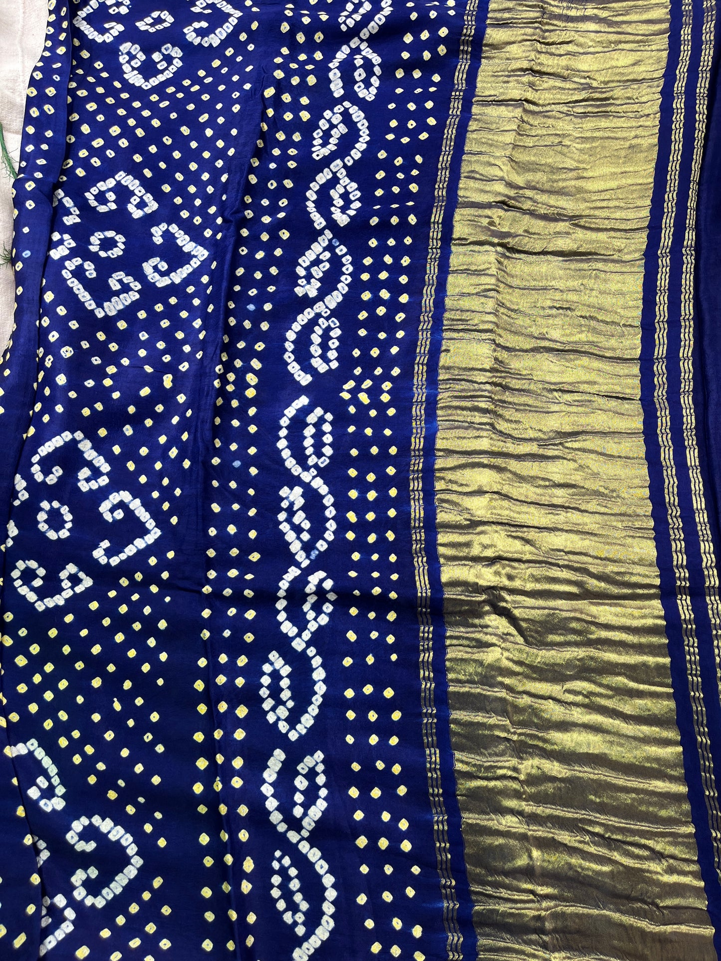 Bandhani Modal Silk saree with Tissue Palla - Navy Blue