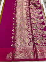 Banarasi Soft Silk Saree - Mustard-Pink