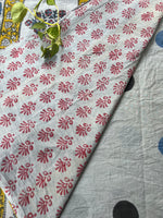 Abstract Handblock Mul Cotton Saree - Grey