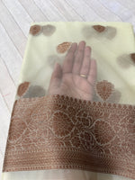 Banarsi Kora Organza Saree - Off-white