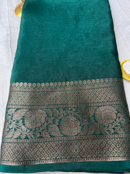 Banarsi Warm Silk Saree - Green