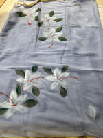 Hand-painted Chiffon Saree - Grey