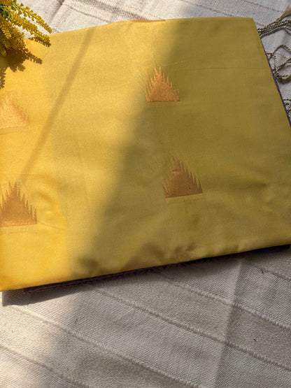 Soft Silk Saree -  Yellow & Purple Combination