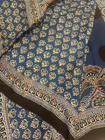 Contemporary Ajrakh Modal Silk Saree- Indigo with Polka Dots