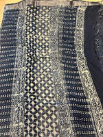 Indigo Handblock Linen Cotton Saree