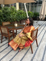 Kanjiwaram Tissue Tanchui Soft Silk Saree - Red Gold