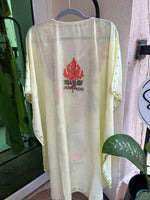 Crush Cotton Aariwork Kaftan - Lemon
