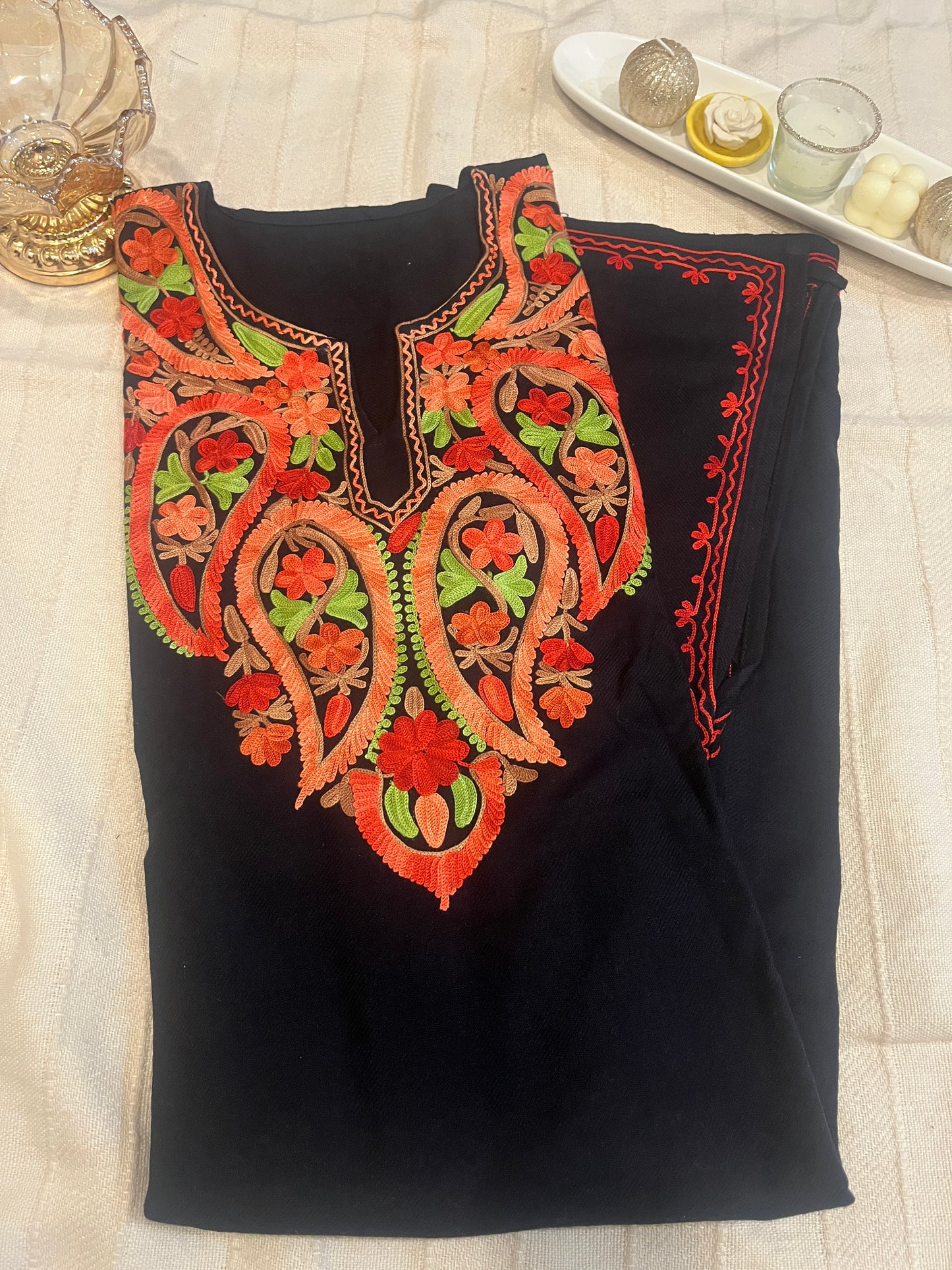 Kashmiri Aari Work Pheran - Black