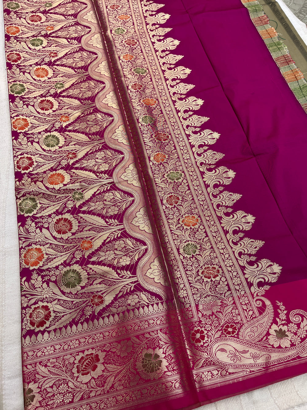 Banarasi Soft Silk Saree - Beige-Pink