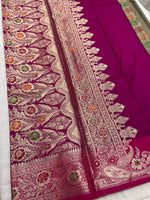 Banarasi Soft Silk Saree - Beige-Pink