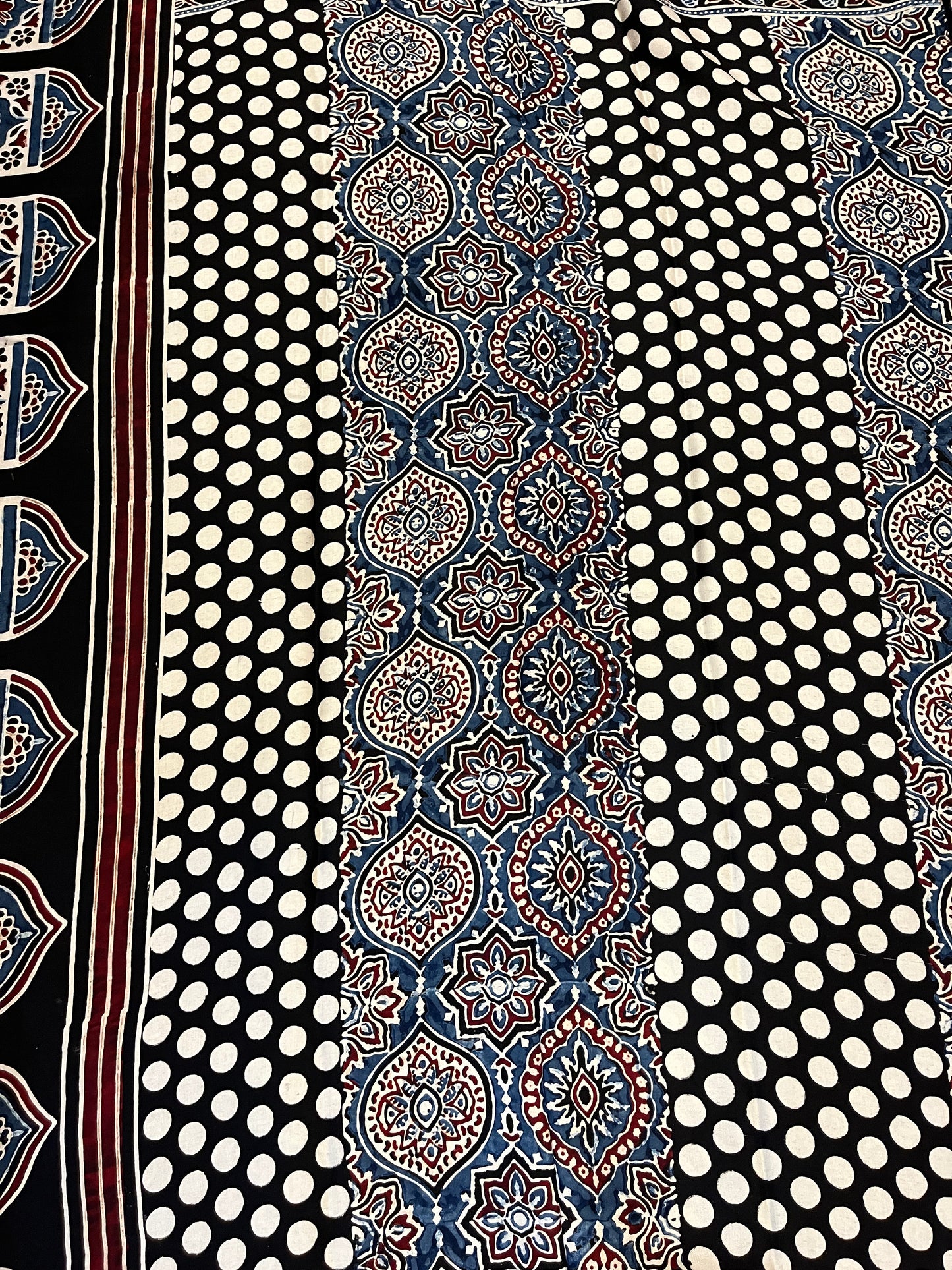 Contemporary Ajrakh Modal Silk Saree - Black