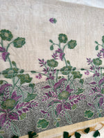 Chanderi Cotton Jamdani Saree - Ivory Flower Weaving