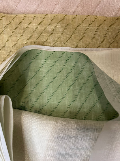 Quirky Linen Cotton Saree - Mehendi Green Elephants