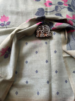 Chanderi Cotton Jamdani Saree - Sea Green Lotus Pond