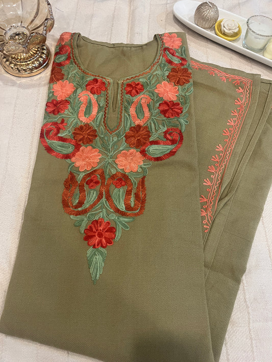 Kashmiri Aari Work Pheran - Beige