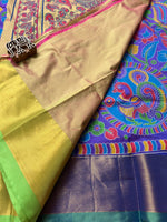 Kalamkari Printed Nelluri Silk Saree - Violet