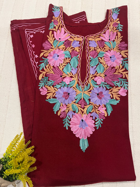 Kashmiri Aari Work Pheran - Maroon