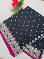 Banarasi Mashru Satin Silk Saree - Black
