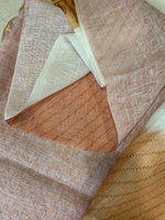 Quirky Linen Cotton Saree - Orange Elephants