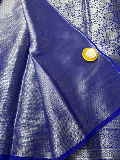 Banarsi Semi Georgette Meena Jaal Saree - Royal Blue