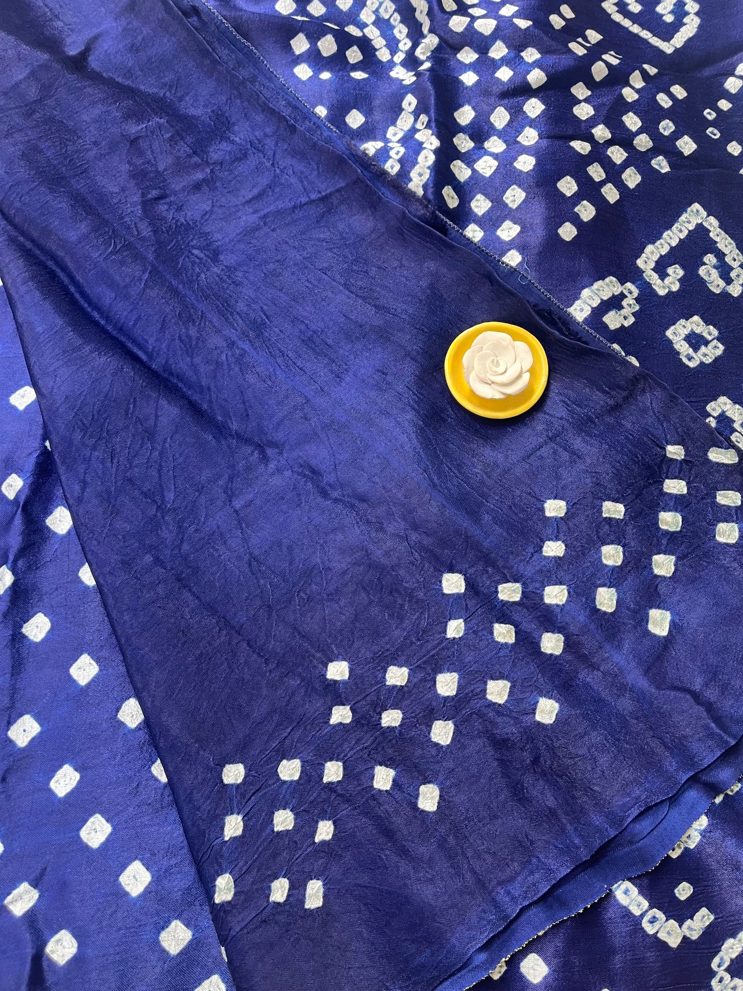 Bandhani Modal Silk saree with Tissue Palla - Navy Blue