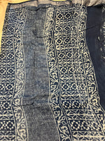Indigo Handblock Linen Cotton Saree