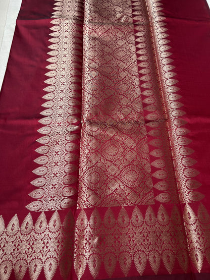 Banarasi Soft Silk Saree - Maroon