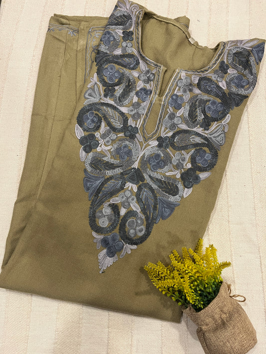 Kashmiri Aari Work Pheran - Beige