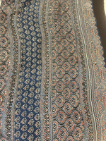 Contemporary Ajrakh Modal Silk Saree- Indigo with Polka Dots