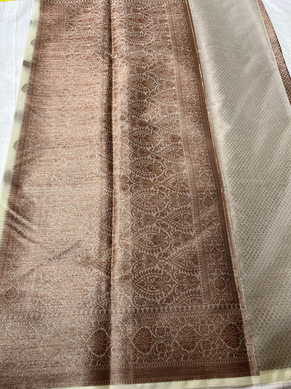 Banarsi Kora Organza Saree - Off-white