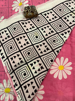 Pink Flower Print Running Mul Cotton Saree