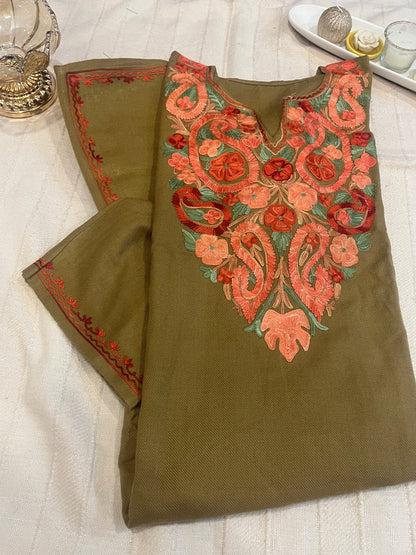 Kashmiri Aari Work Pheran - Beige