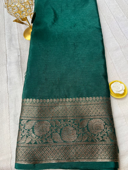 Banarsi Warm Silk Saree - Green